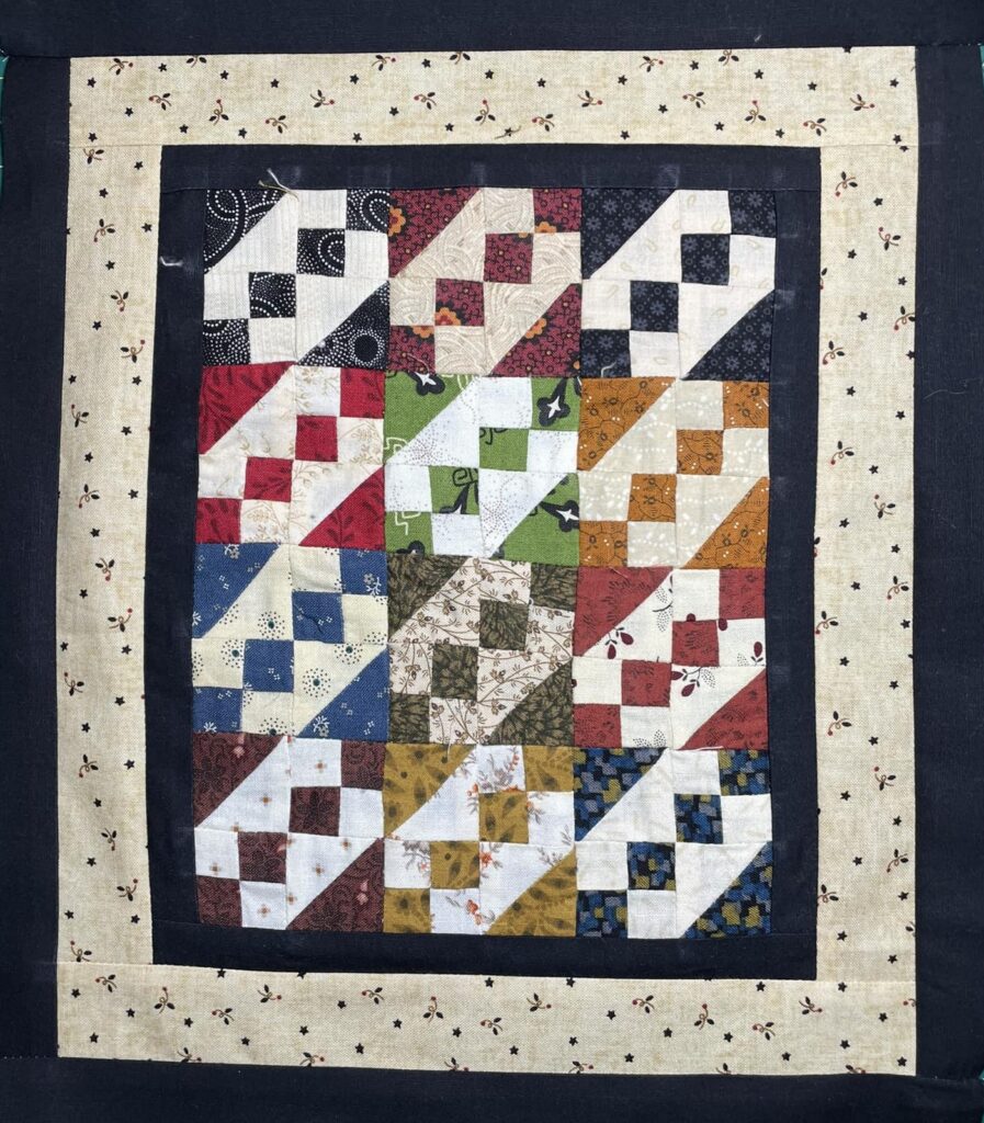 Miniature Quilt with Jacob's Ladder design
